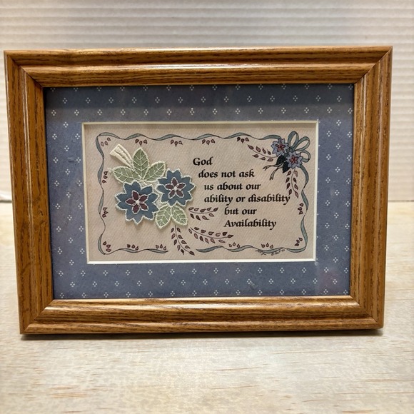 Other - CROSSOAK Ind. Embroidered Framed Artwork Inspirational Made In USA Cottage Core